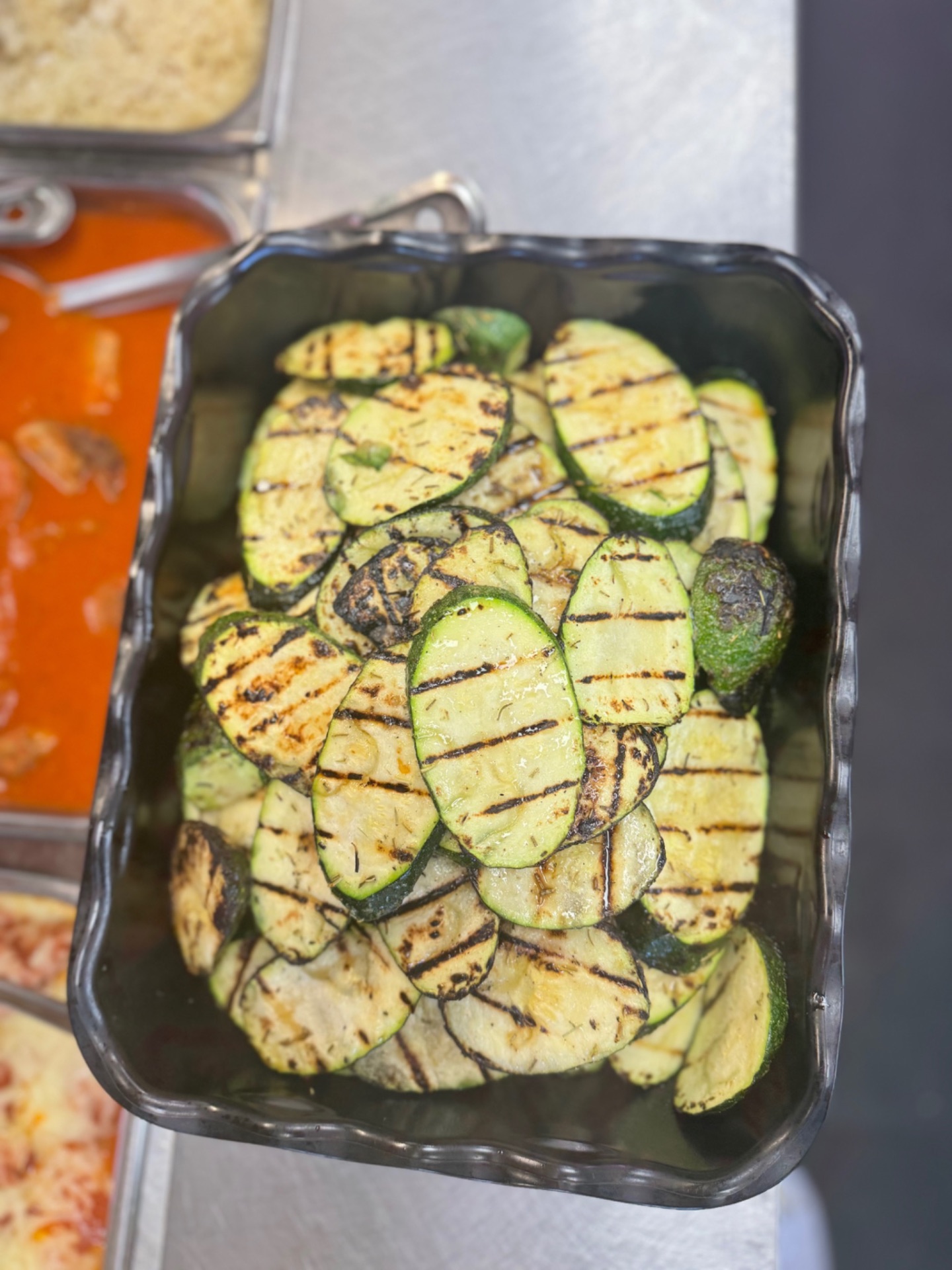 Grilled marinated zucchini