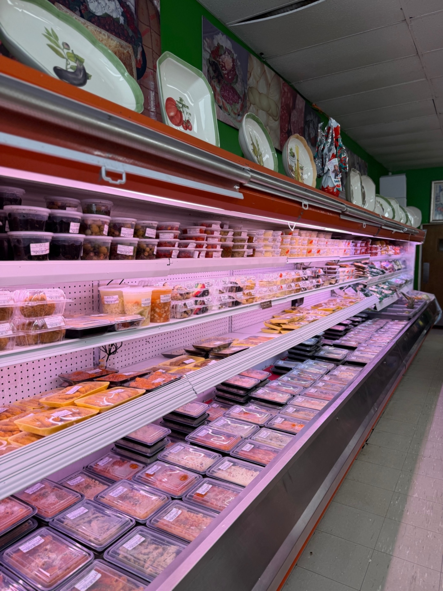 Inside the Battaglia's deli case